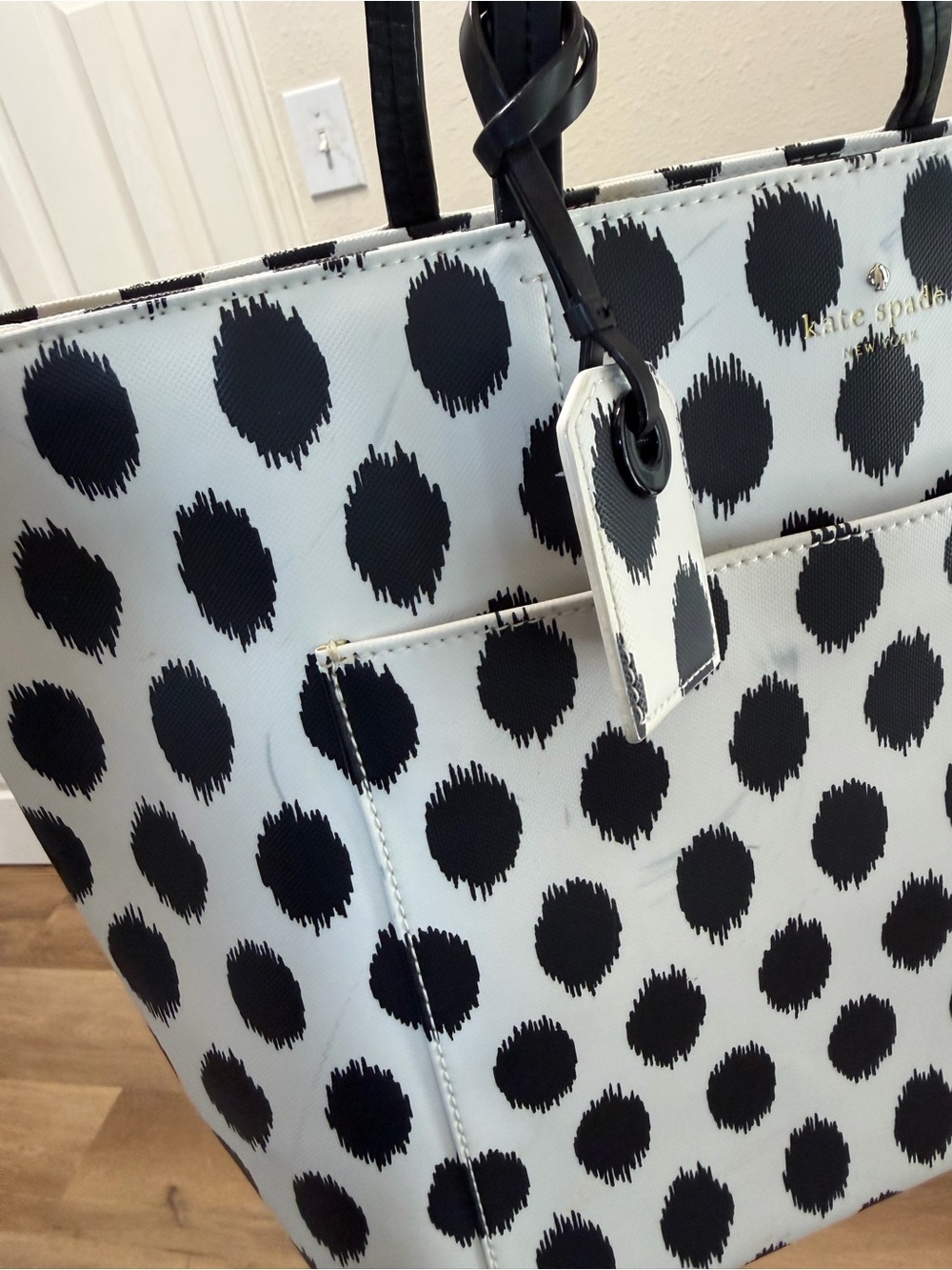 kate spade Black and White Polka Dot Tote - Picture 6 of 12
